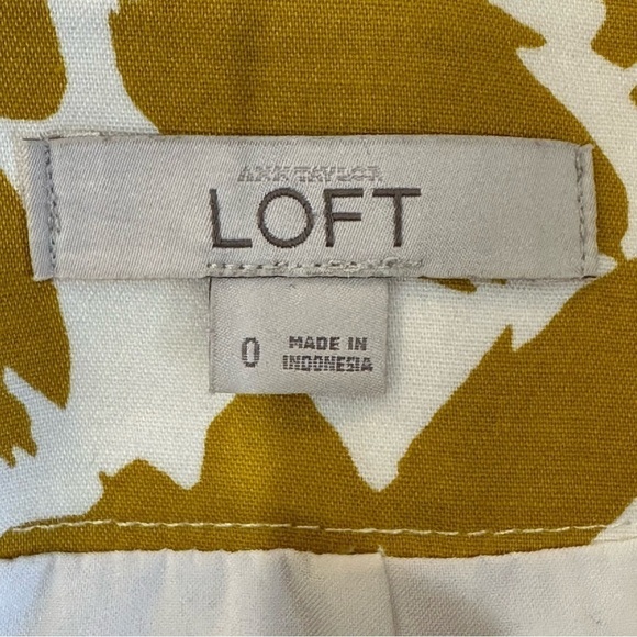 Loft Pencil Skirt White Mustard Floral Career Office Summer Spring - Picture 4 of 6